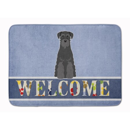Carolines Treasures Standard Schnauzer Black Welcome Machine Washable Memory Foam Mat BB5613RUG